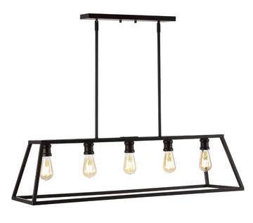 Floyd 38" Adjustable Iron Farmhouse Vintage LED Dimmable Pendant - JONATHAN Y